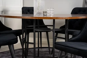 Copenhagen Matgrupp 140 cm Rund med 6 Velvet Deluxe stolar - Svart - Products - Möbler - Bord & matgrupp - Matgrupp