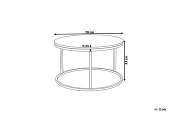 Coralla Soffbord 70 cm Runt Marmormönster - Vit/Koppar - Products - Möbler - Bord & matgrupp - Soffbord