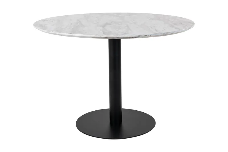 Daddeli Matbord 110 cm Rund, Vit/Svart