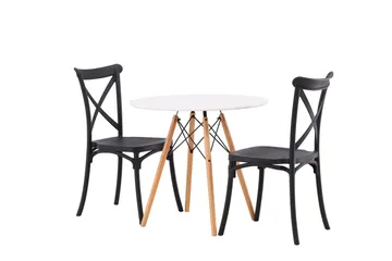 Danburi Matgrupp 60 cm Rund med 2 Crosett stolar - Svart - Products - Möbler - Bord & matgrupp - Matgrupp