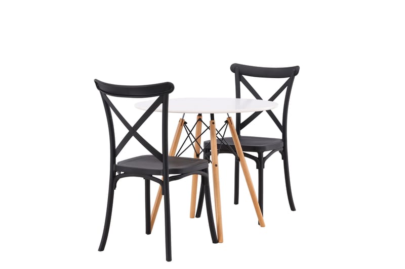 Danburi Matgrupp 60 cm Rund med 2 Crosett stolar - Svart - Products - Möbler - Bord & matgrupp - Matgrupp