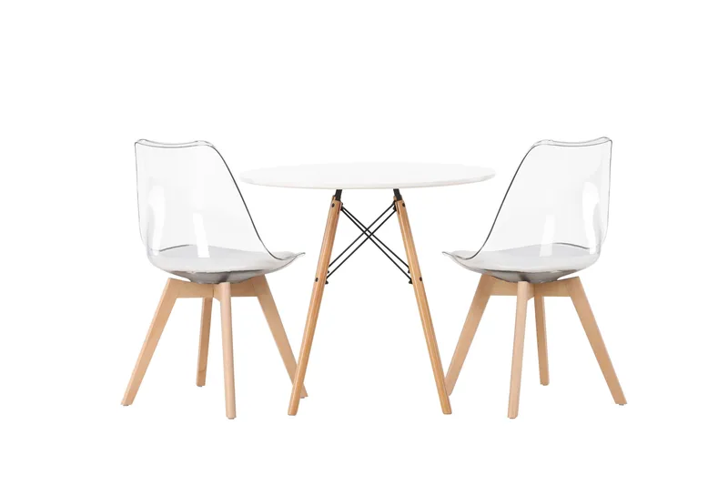 Danburi Matgrupp 60 cm Rund med 2 Edvin stolar - Vit - Products - Möbler - Bord & matgrupp - Matgrupp