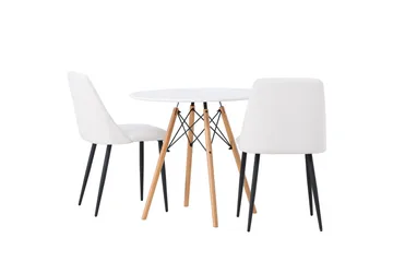 Danburi Matgrupp 60 cm Rund med 2 Night stolar - Vit - Products - Möbler - Bord & matgrupp - Matgrupp