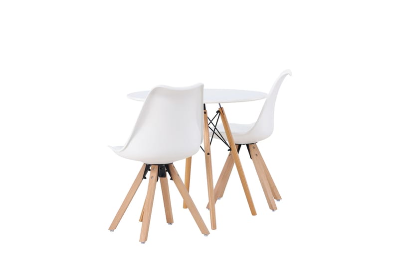 Danburi Matgrupp  60 cm Rund med 2 Zeno stolar - Vit - Products - Möbler - Bord & matgrupp - Matgrupp