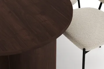 Dano Matbord 180 cm  med 6 Gemmiano Matstolar - Valnöt / Vit Bouclé - Products - Möbler - Bord & matgrupp - Matgrupp