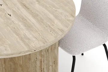 Dano Matbord 180 cm  med 6 Katy Matstolar - Travertin / Vit - Products - Möbler - Bord & matgrupp - Matgrupp