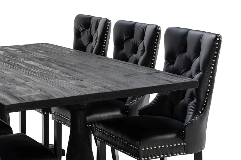 Dijon Matgrupp 200 cm inkl 6 Bergviken Stolar Konstläder - Brun - Products - Möbler - Bord & matgrupp - Matgrupp