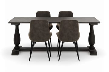 Dijon Matgrupp 200x100cm med 4 Alsarp Matstolar - Brun - Products - Möbler - Bord & matgrupp - Matgrupp