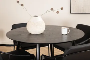 Dipp Matgrupp 115 cm Rund med 4 Tvista stolar - Svart - Products - Möbler - Bord & matgrupp - Matgrupp