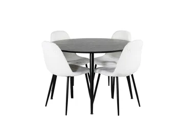 Dipp Matgrupp 115 cm Rund med 4 Polar stolar - Svart - Products - Möbler - Bord & matgrupp - Matgrupp