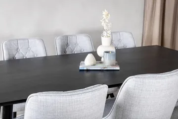 Dipp Matgrupp 180 cm Rektangulär med 6 Velvet Deluxe stolar - Svart - Products - Möbler - Bord & matgrupp - Matgrupp