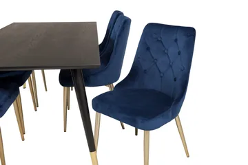 Dipp Matgrupp 180 cm Rektangulär med 6 Velvet Deluxe stolar - Svart - Products - Möbler - Bord & matgrupp - Matgrupp