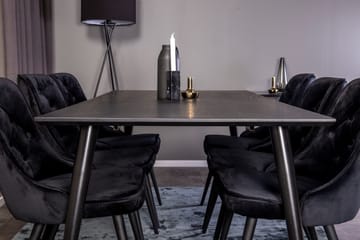 Dipp Matgrupp 180 cm Rektangulär med 6 Velvet Deluxe stolar - Svart/Guld - Products - Möbler - Bord & matgrupp - Matgrupp