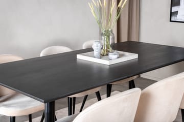 Dipp Matgrupp 180 cm Rektangulär med 6 Velvet stolar - Beige - Products - Möbler - Bord & matgrupp - Matgrupp