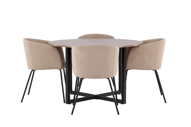 Durango Matgrupp 120 cm Rund med 4 Berit Stolar - Valnöt - Products - Möbler - Bord & matgrupp - Matgrupp