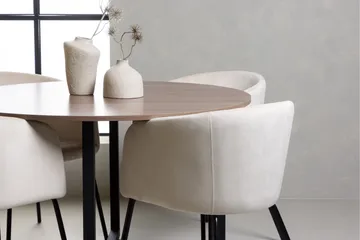 Durango Matgrupp 120 cm Rund med 4 Berit Stolar - Valnöt - Products - Möbler - Bord & matgrupp - Matgrupp
