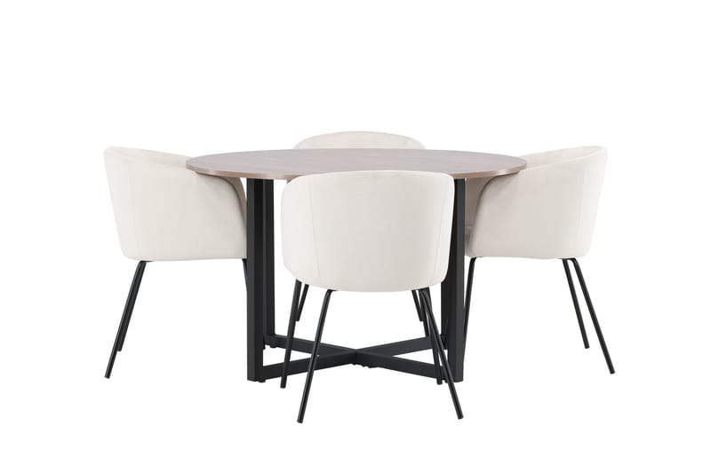Durango Matgrupp 120 cm Rund med 4 Berit Stolar - Valnöt - Products - Möbler - Bord & matgrupp - Matgrupp
