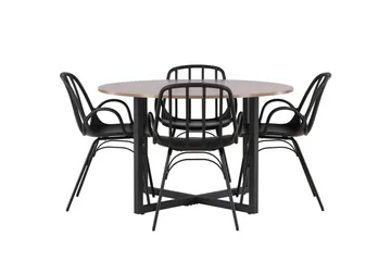 Durango Matgrupp 120 cm Rund med 4 Dyrön Stolar - Valnöt - Products - Möbler - Bord & matgrupp - Matgrupp