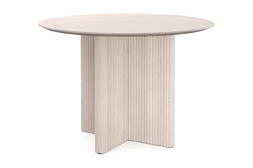 Edda Runt Matbord 110cm Fanér, Vitlaserat