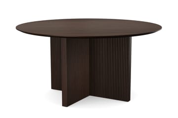 Edda Runt Matbord 150cm Fanér, Rökt ek