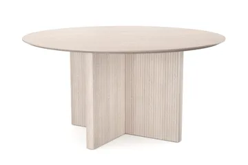 Edda Runt Matbord 150cm Fanér, Vitlaserat