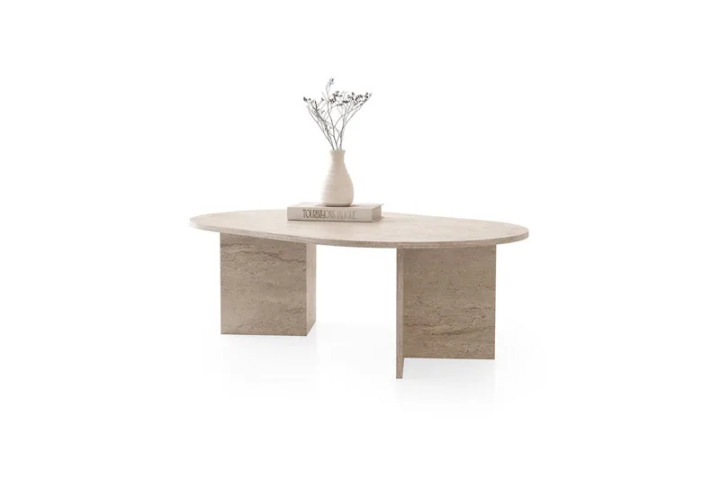 Elith Soffbord 128 cm - Travertine - Products - Möbler - Bord & matgrupp - Soffbord