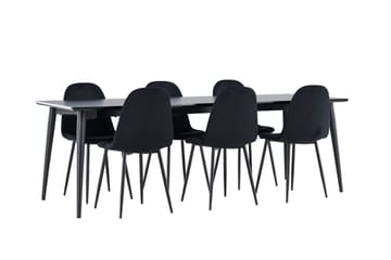Ellis Matgrupp 230 cm Rektangulär med 6 Polar stolar - Svart/Svart - Products - Möbler - Bord & matgrupp - Matgrupp