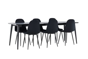 Ellis Matgrupp 230 cm Rektangulär med 6 Polar stolar - Svart/Svart - Products - Möbler - Bord & matgrupp - Matgrupp