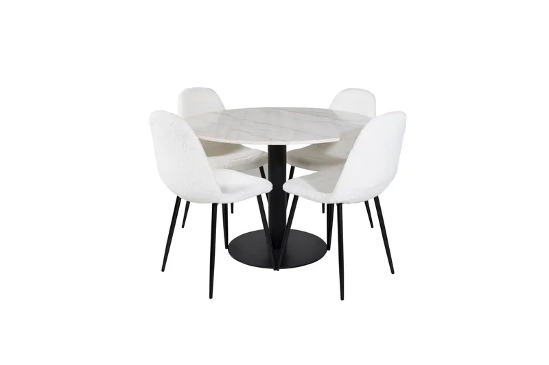Estelle Matgrupp 106 cm Rund med 4 Polar stolar, Svart