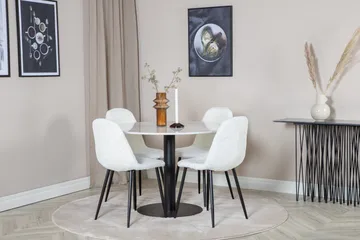 Estelle Matgrupp 106 cm Rund med 4 Polar stolar - Svart - Products - Möbler - Bord & matgrupp - Matgrupp