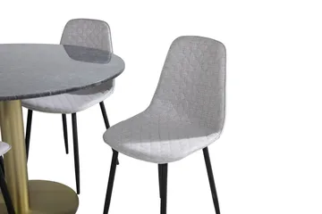 Estelle Matgrupp 106 cm Rund med 4 Polar stolar - Svart/Guld - Products - Möbler - Bord & matgrupp - Matgrupp