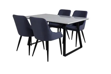 Estelle Matgrupp 140 cm Rektangulär med 4 Plaza stolar - Svart - Products - Möbler - Bord & matgrupp - Matgrupp