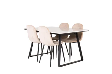 Estelle Matgrupp 140 cm Rektangulär med 4 Polar stolar - Beige - Products - Möbler - Bord & matgrupp - Matgrupp