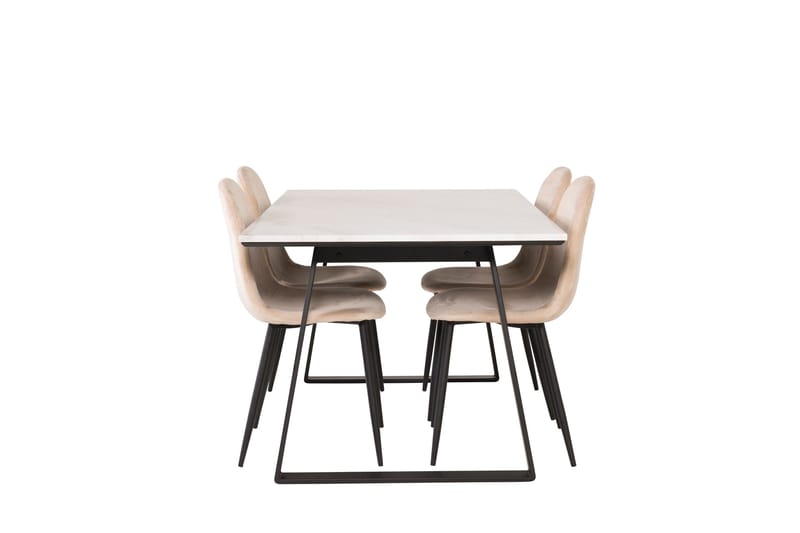 Estelle Matgrupp 140 cm Rektangulär med 4 Polar stolar, Beige