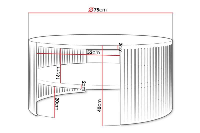 Friend Soffbord 75 cm - Guld/Svart - Products - Möbler - Bord & matgrupp - Soffbord