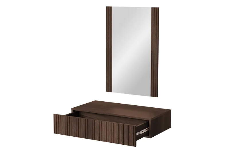 Hammarstrand svävande sminkbord med vägghängd spegel - 80x42 - Valnöt - Products - Möbler - Bord & matgrupp - Sminkbord & toalettbord