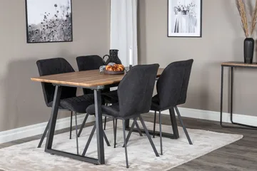 Inca Matgrupp 160 cm Rektangulär med 4 Gemma stolar - Svart - Products - Möbler - Bord & matgrupp - Matgrupp