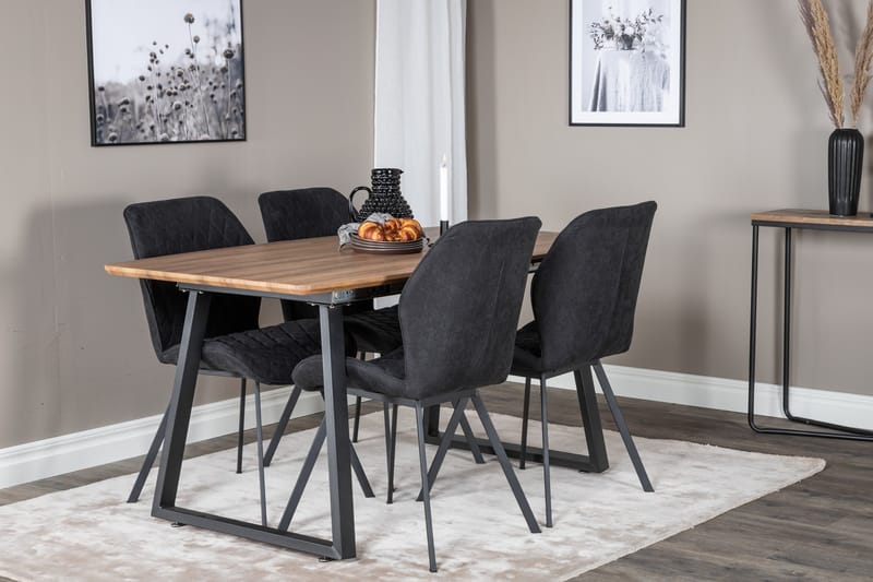 Inca Matgrupp 160 cm Rektangulär med 4 Gemma stolar - Svart - Products - Möbler - Bord & matgrupp - Matgrupp