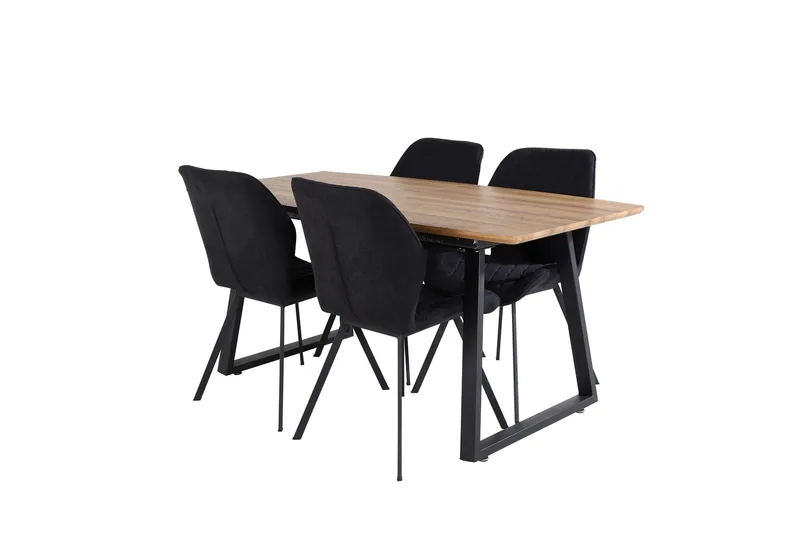 Inca Matgrupp 160 cm Rektangulär med 4 Gemma stolar - Svart - Products - Möbler - Bord & matgrupp - Matgrupp