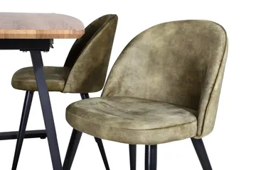 Inca Matgrupp 160 cm Rektangulär med 4 Velvet stolar - Svart - Products - Möbler - Bord & matgrupp - Matgrupp