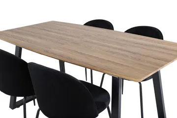 Inca Matgrupp 160 cm Rektangulär med 4 Wrinkles stolar - Svart - Products - Möbler - Bord & matgrupp - Matgrupp