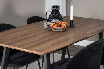 Inca Matgrupp 160 cm Rektangulär med 4 Wrinkles stolar - Svart - Products - Möbler - Bord & matgrupp - Matgrupp