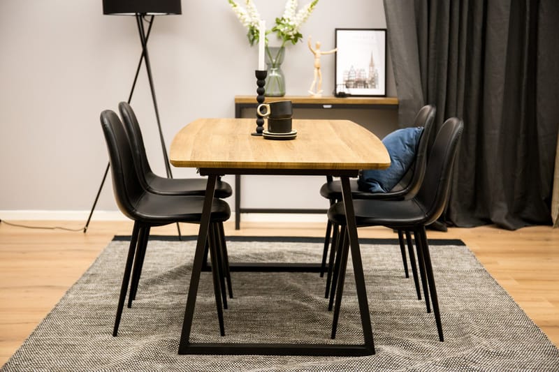 Inca Matgrupp 160 cm Rektangulär med 4 Polar stolar - Svart - Products - Möbler - Bord & matgrupp - Matgrupp