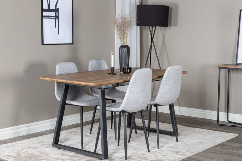 Inca Matgrupp 160 cm Rektangulär med 4 Polar stolar - Svart - Products - Möbler - Bord & matgrupp - Matgrupp