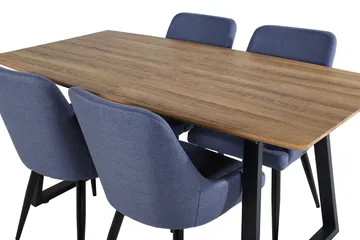 Inca Matgrupp 160 cm Rektangulär med 4 Plaza stolar - Svart - Products - Möbler - Bord & matgrupp - Matgrupp