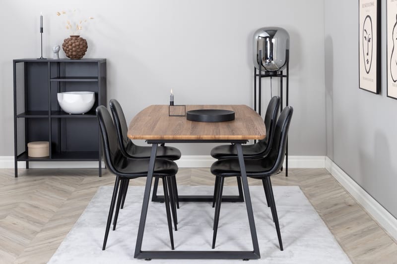 Inca Matgrupp 160 cm Rektangulär med 4 Polar stolar - Svart - Products - Möbler - Bord & matgrupp - Matgrupp