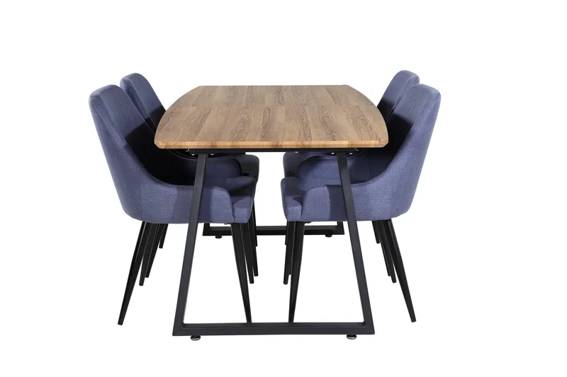 Inca Matgrupp 160 cm Rektangulär med 4 Plaza stolar, Svart