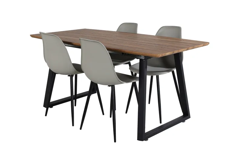 Inca Matgrupp 160 cm Rektangulär med 4 Polar stolar - Svart - Products - Möbler - Bord & matgrupp - Matgrupp