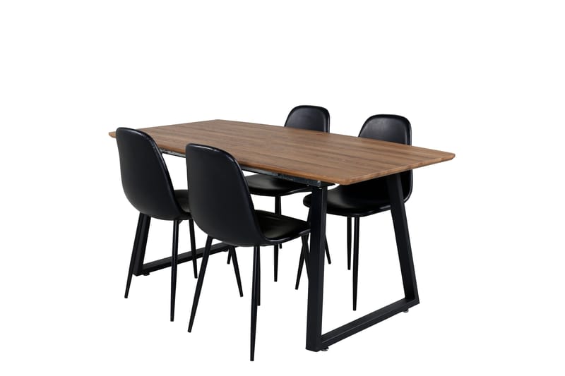 Inca Matgrupp 160 cm Rektangulär med 4 Polar stolar - Svart - Products - Möbler - Bord & matgrupp - Matgrupp