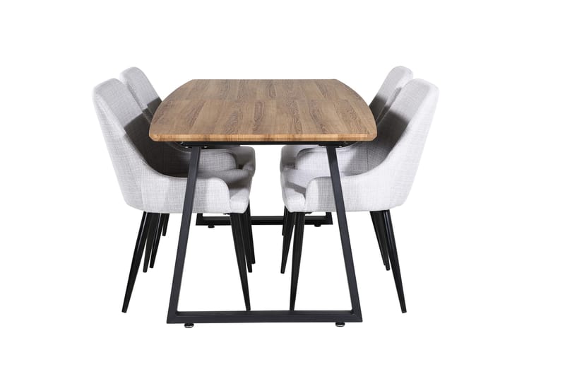 Inca Matgrupp 160 cm Rektangulär med 4 Plaza stolar, Svart